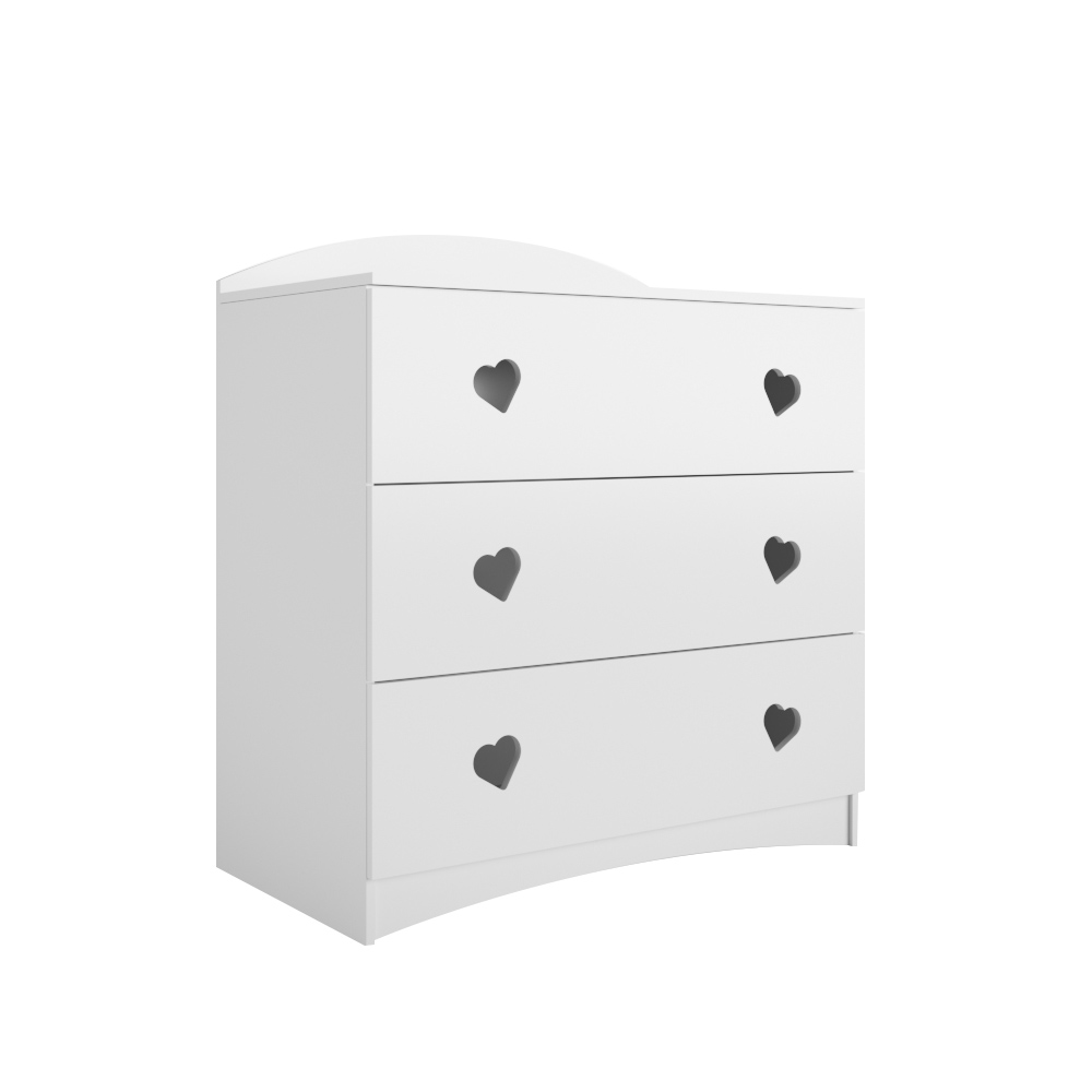 Komoda dla dziecka Ciliata biała z motywem serca - zdjęcie 1