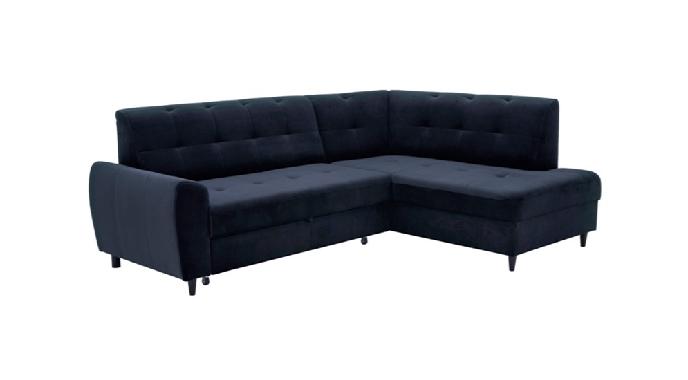 Narożnik z funkcją spania Padrela L-kształtny z pojemnikiem granatowy prawostronny - zdjęcie 4