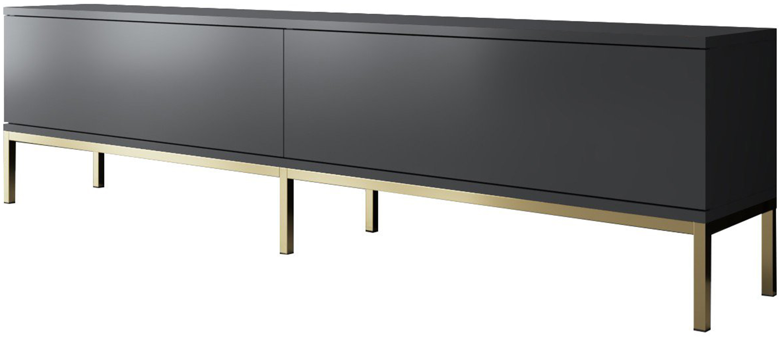 Szafka RTV Ferrostis na złotych metalowych nogach grafitowa - zdjęcie 1