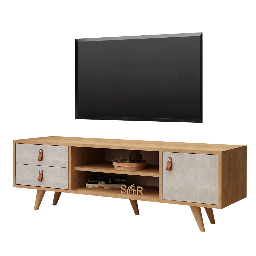 Szafka RTV Lementorum z betonowymi frontami