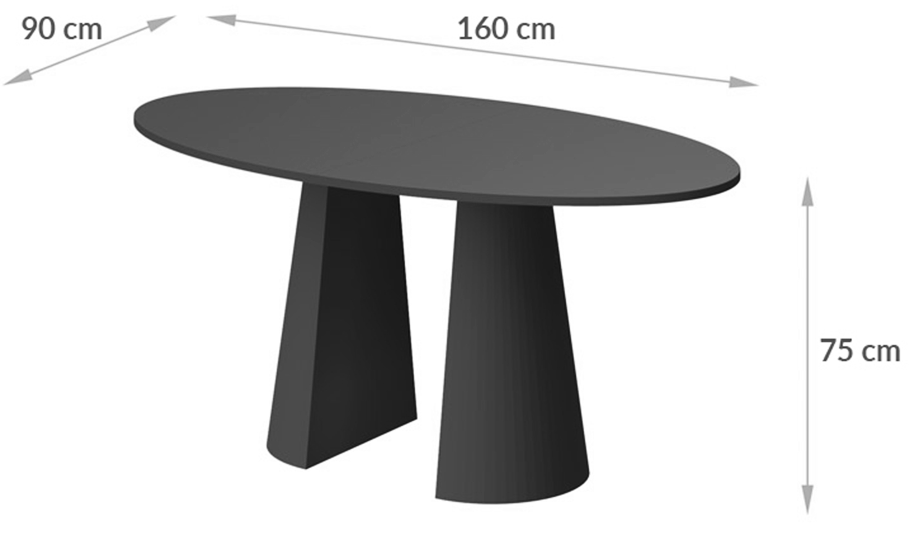 Stół do jadalni Signize 160x89 cm granatowy mat