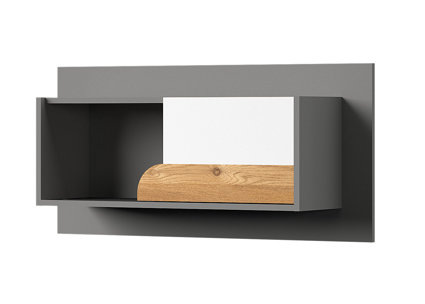 Półka ścienna Gamona 100 cm jasny grafit / dąb nash / biały - zdjęcie 1