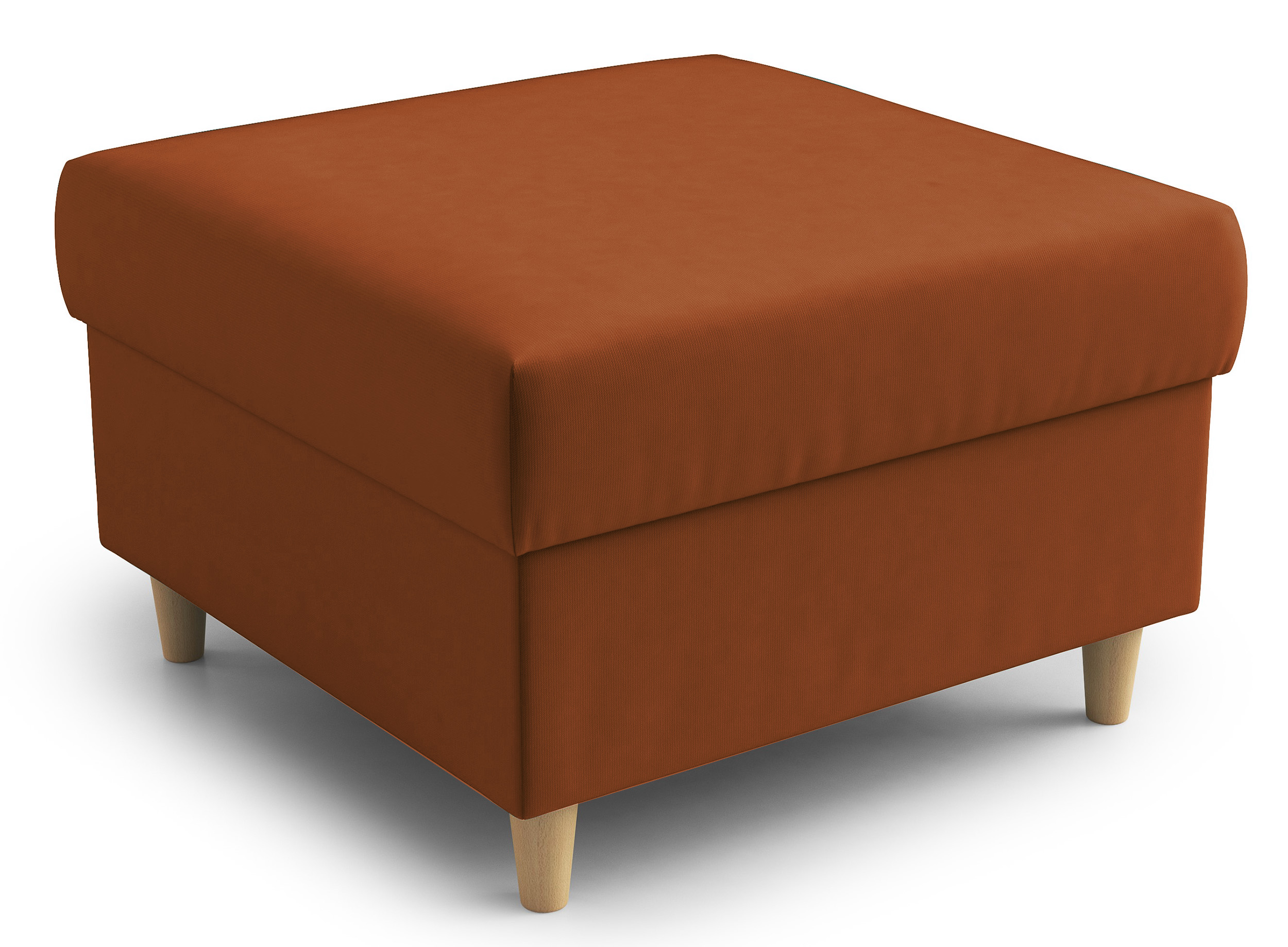 Pufa na drewnianych nóżkach Hotlinds miedziana welur - zdjęcie 1