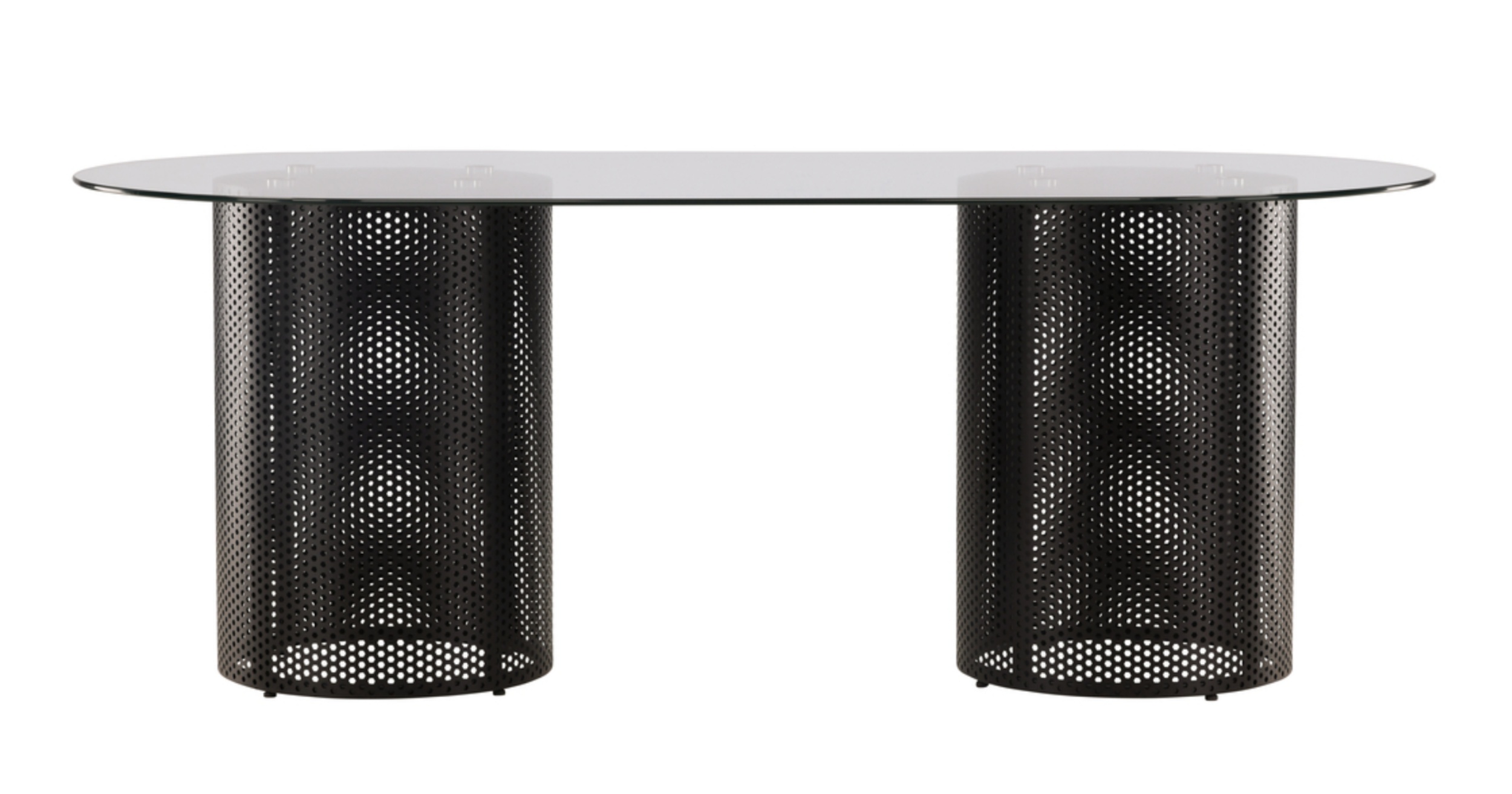 Stół do jadalni Oriably 100x200 cm szklany blat/ metalowa podstawa - zdjęcie 1