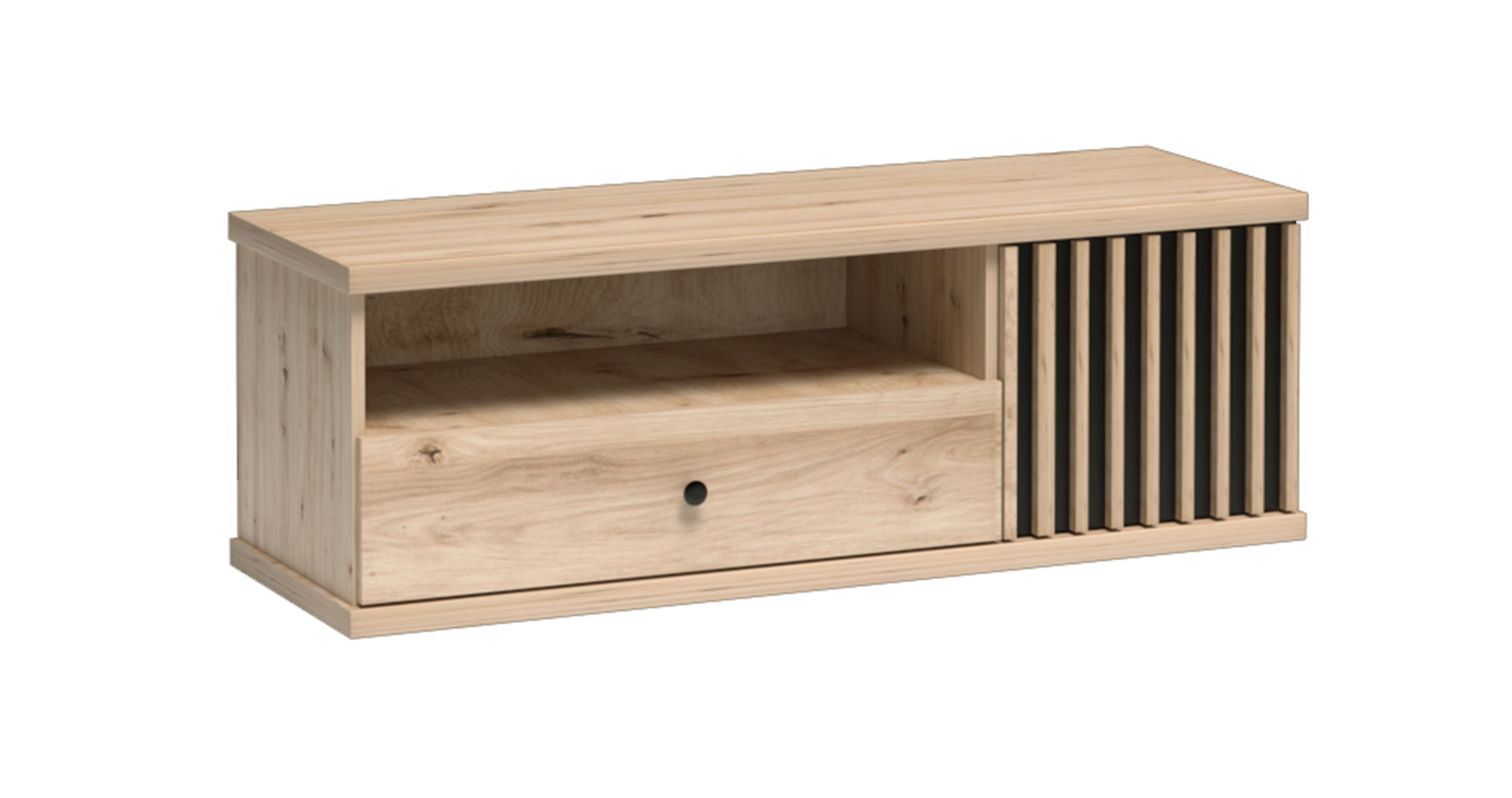 Szafka RTV Lamelia z jedną szufladą i lamelami w kolorze Artisan - zdjęcie 1