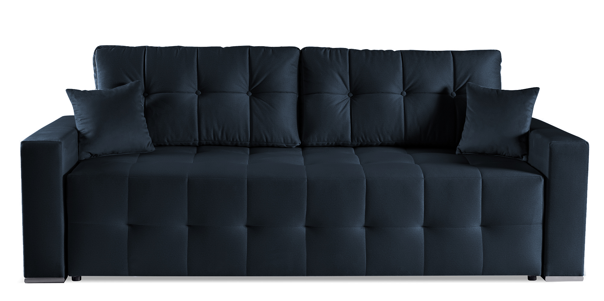 Kanapa rozkładana trzyosobowa Aikola z pojemnikiem granatowa - zdjęcie 1