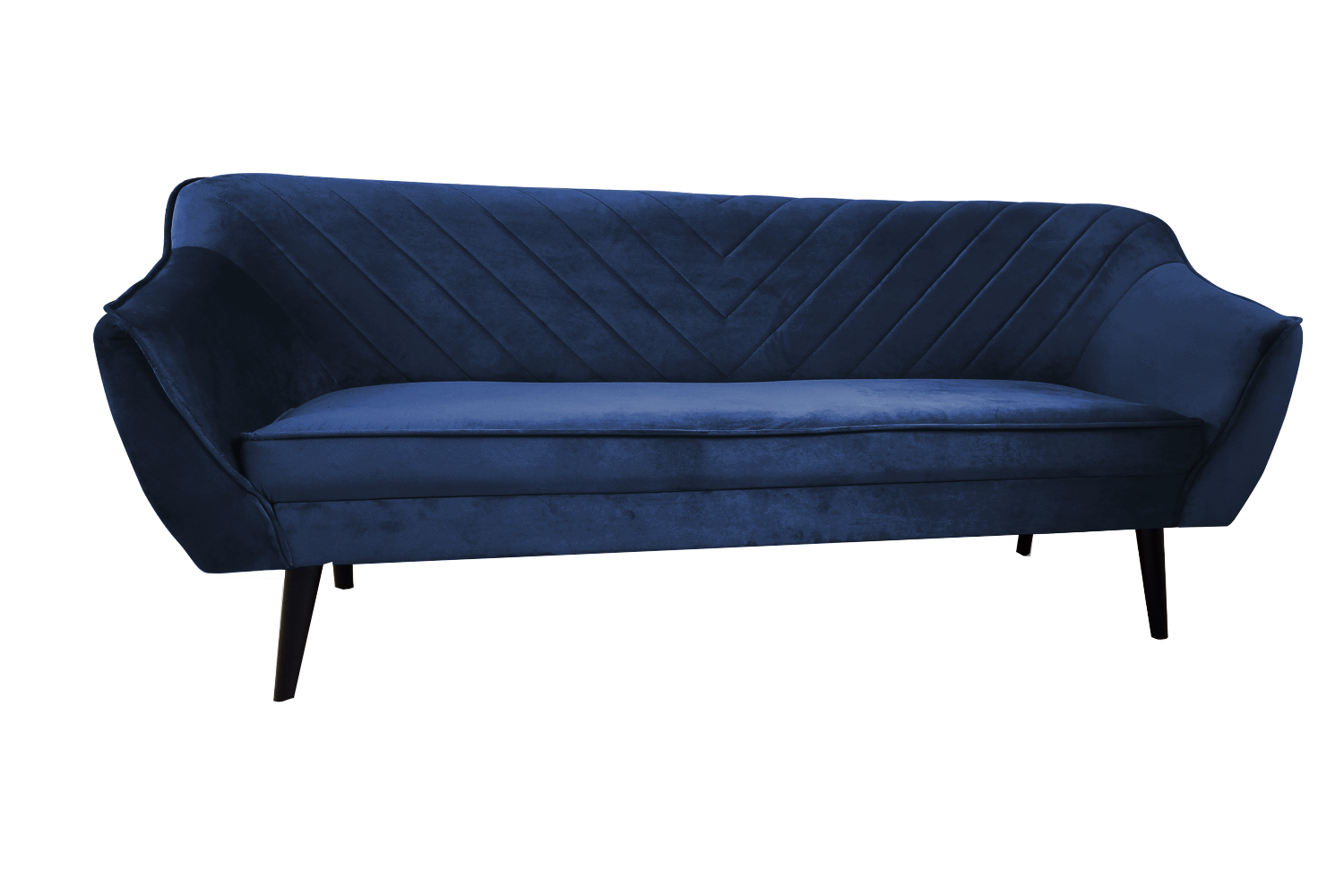 Sofa trzyosobowa Voltana granatowa velvet - zdjęcie 1