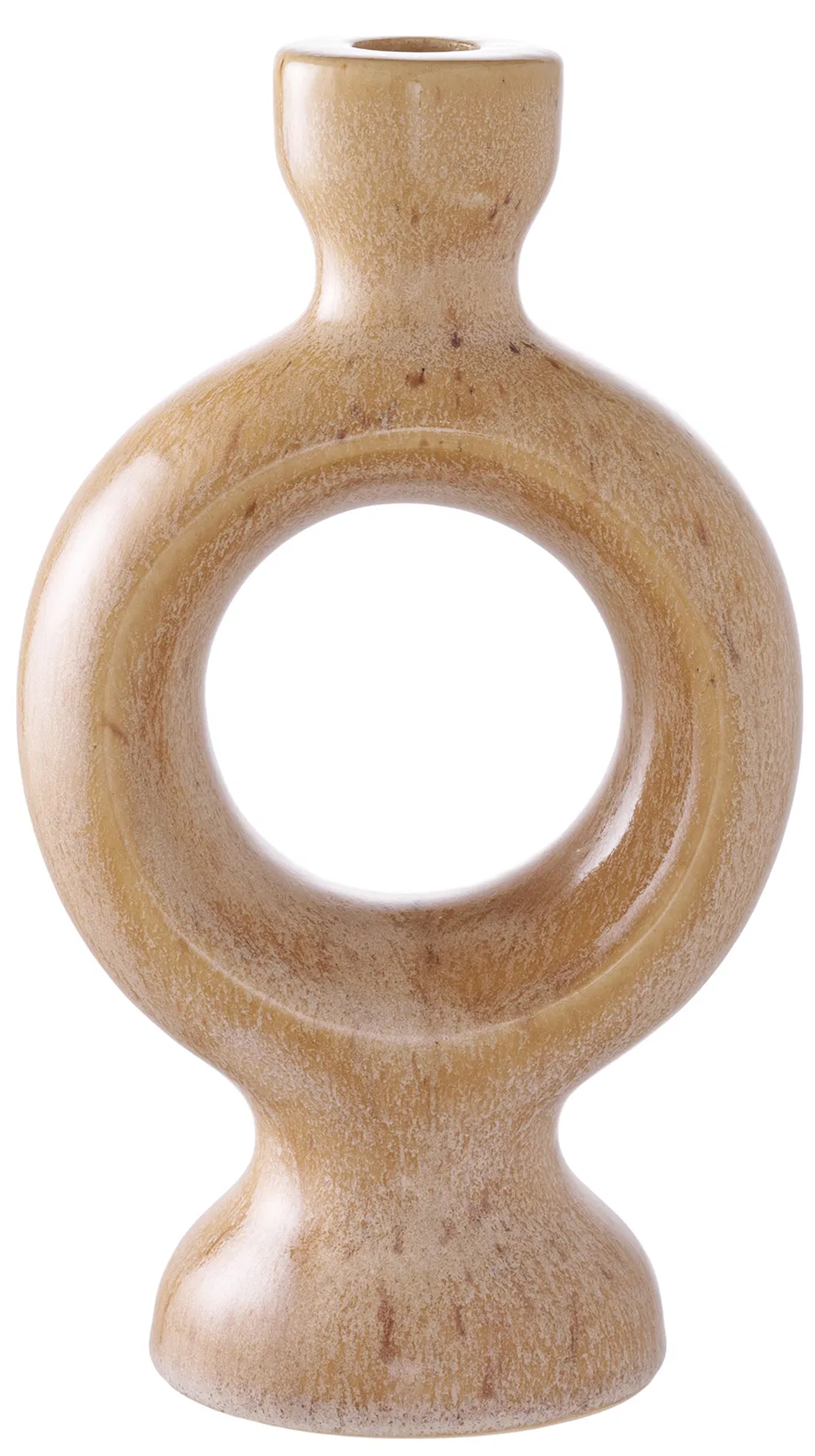 Świecznik Codeted ceramiczny 23,4 cm brązowy - zdjęcie 1