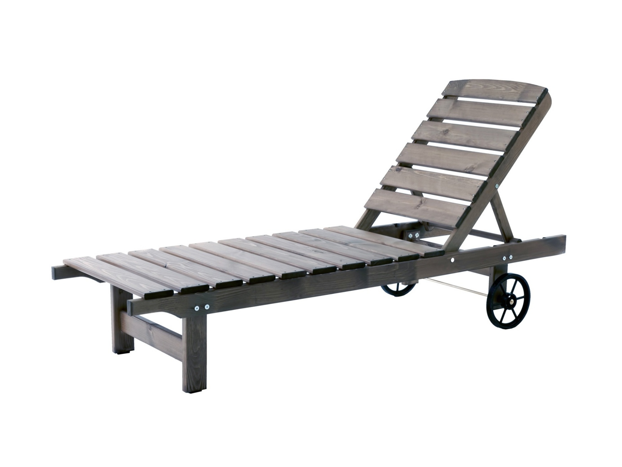 Leżak ogrodowy Afflute regulowane oparcie szary - zdjęcie 1