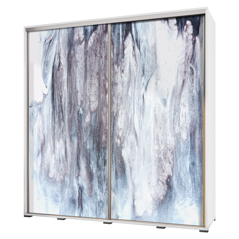 Szafa przesuwna Wenecja 205 cm Błękitny marmur - zdjęcie 1