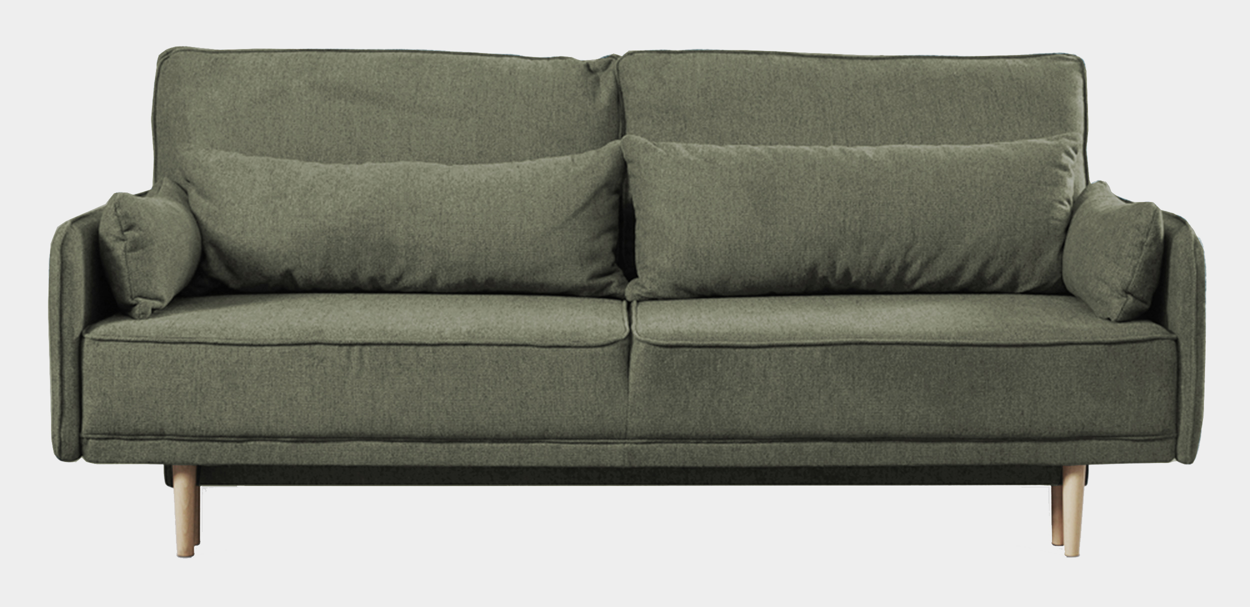 Kanapa rozkładana trzyosobowa Spider oliwkowa welur hydrofobowy - zdjęcie 1