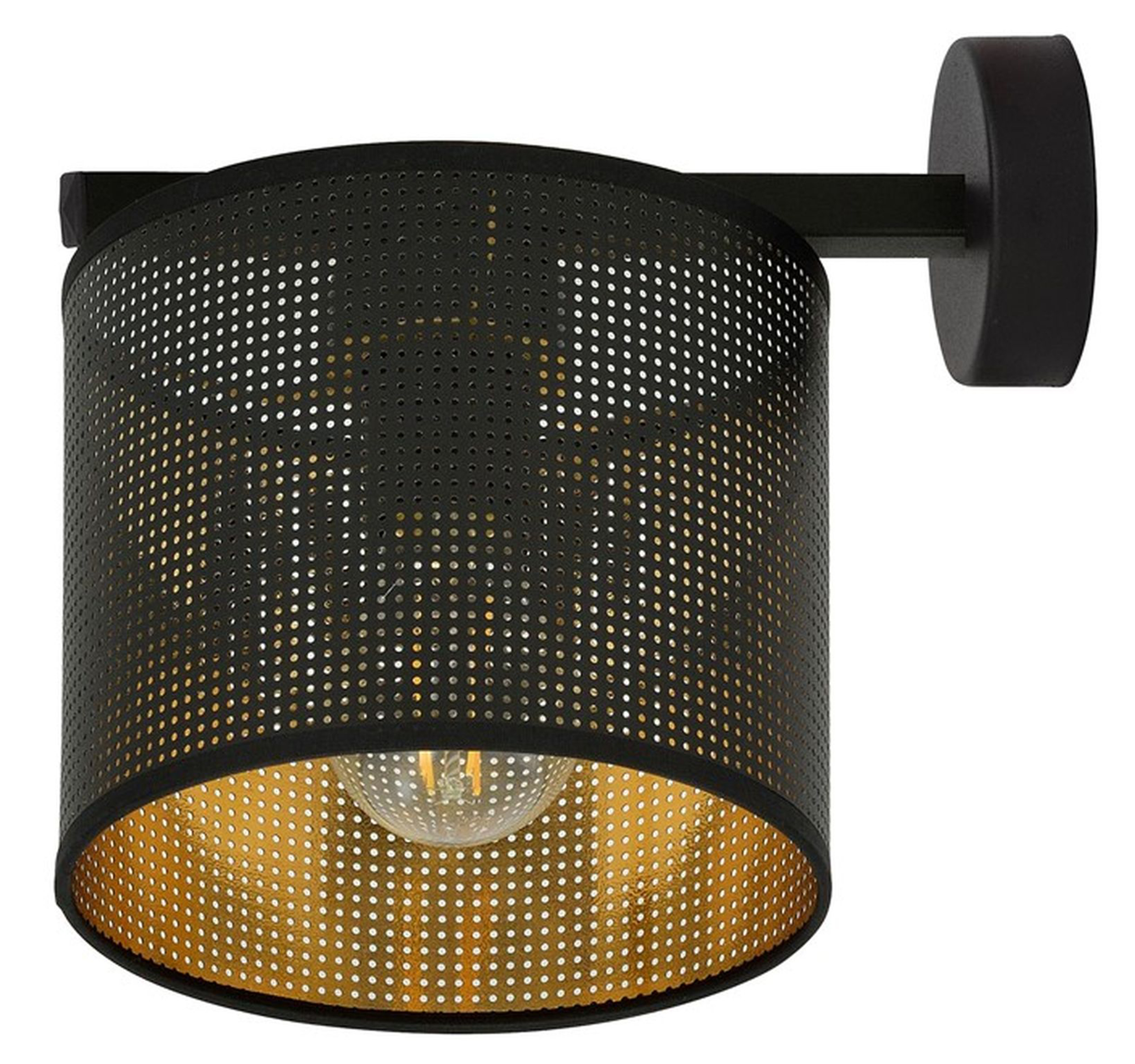 Kinkiet Jordene czarna z ażurowym kloszem x1 - zdjęcie 1