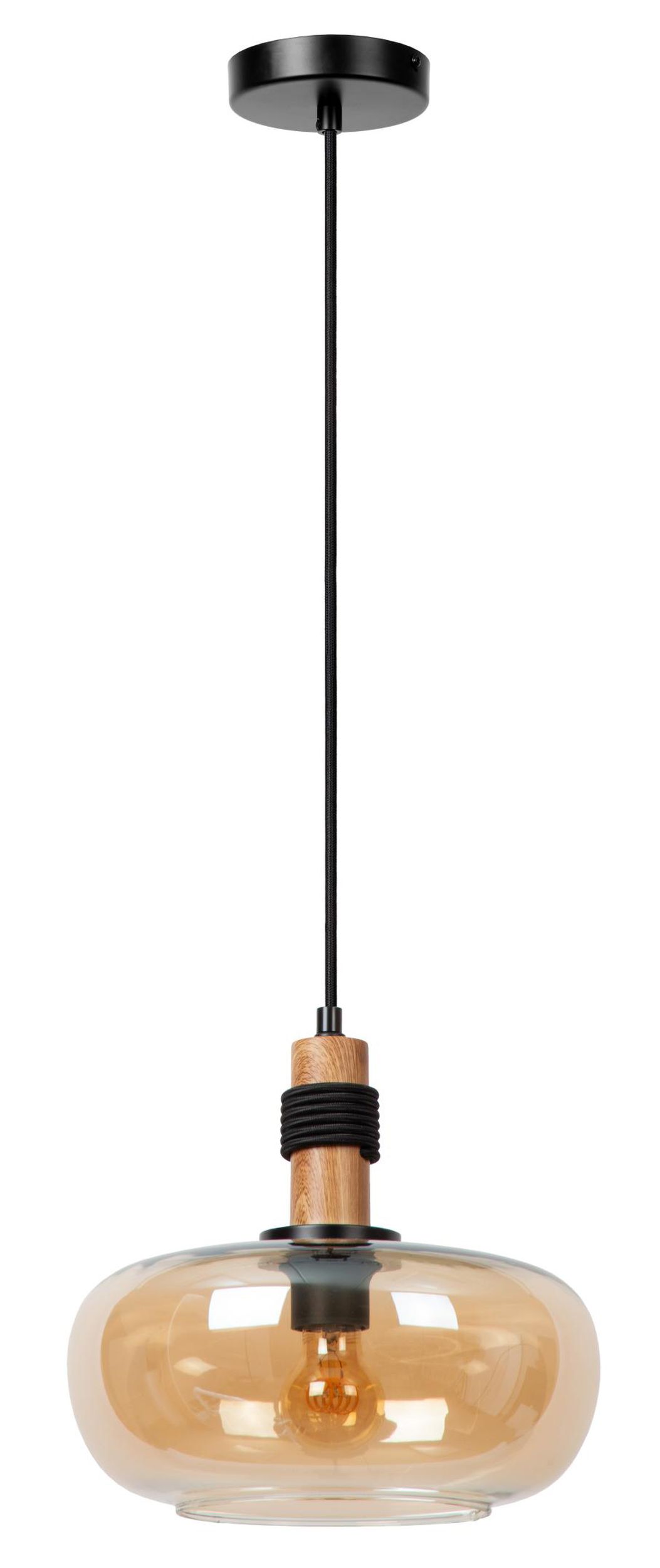 Lampa wisząca Ilona 30 cm czarno-brązowa - zdjęcie 1