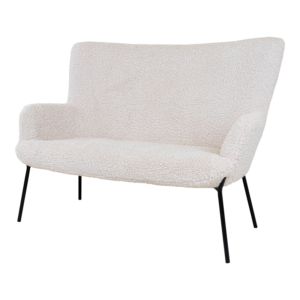 Sofa dwuosobowa Glaber ze sztucznej skóry na czarnych nogach - zdjęcie 1