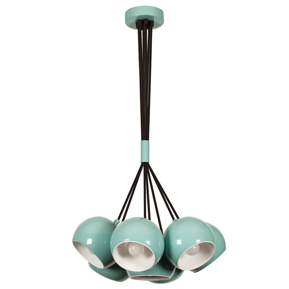 Lampa wisząca Rientaki x5 kule niebieska - zdjęcie 1