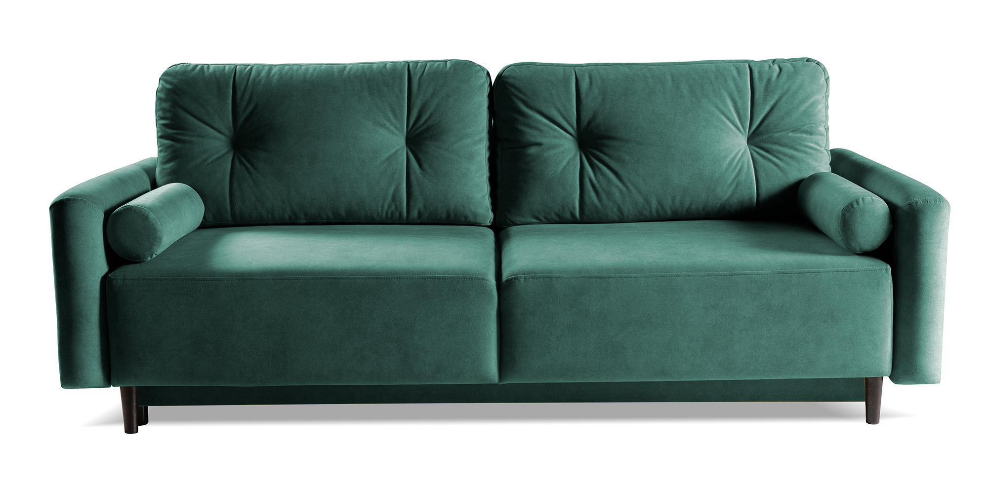 Kanapa rozkładana trzyosobowa Juskoge z pojemnikiem szmaragdowa welur łatwoczyszczący - zdjęcie 1