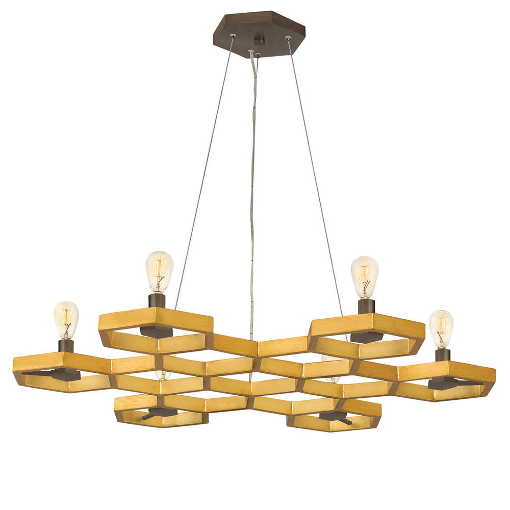 Żyrandol Motexo x6 nowoczesny średnica 54,2 cm złoty - zdjęcie 1