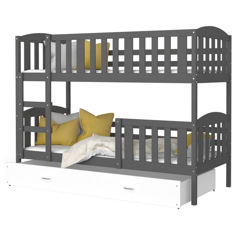 Łóżko dziecięce piętrowe Kubben z szufladą i materacem - zdjęcie 1