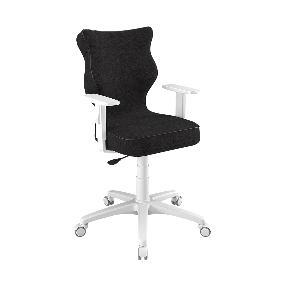Krzesło biurowe Duo czarne na białej podstawie - zdjęcie 1