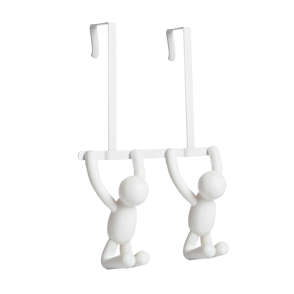 Wieszak na ręczniki Buddy biały na drzwi - zdjęcie 1