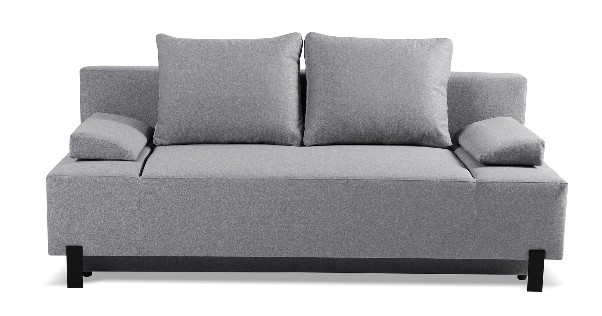 Kanapa rozkładana trzyosobowa Tahtela z pojemnikiem szara plecionka - zdjęcie 1