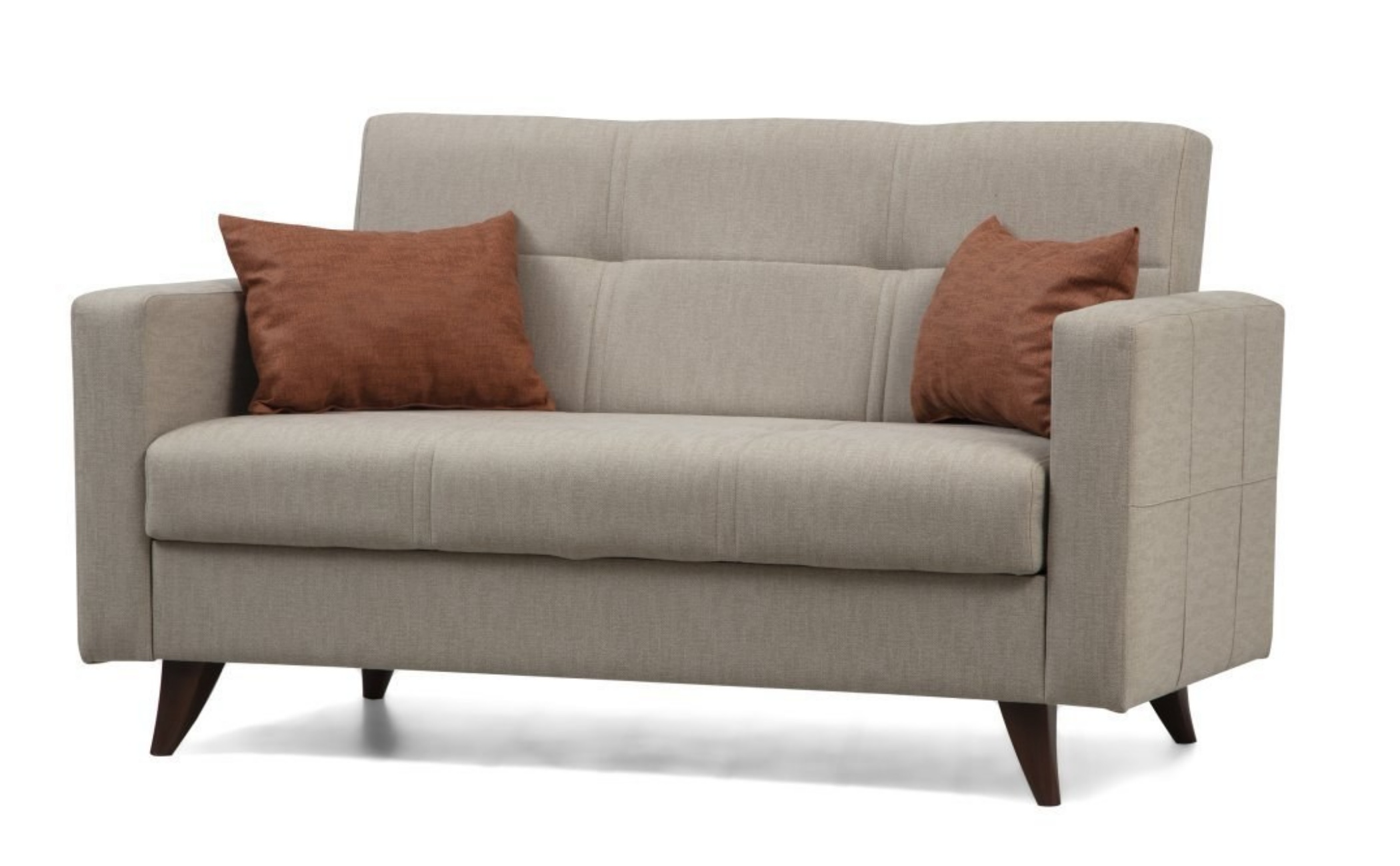 Kanapa dwuosobowa Desizes z podłokietnikami beżowa - zdjęcie 1