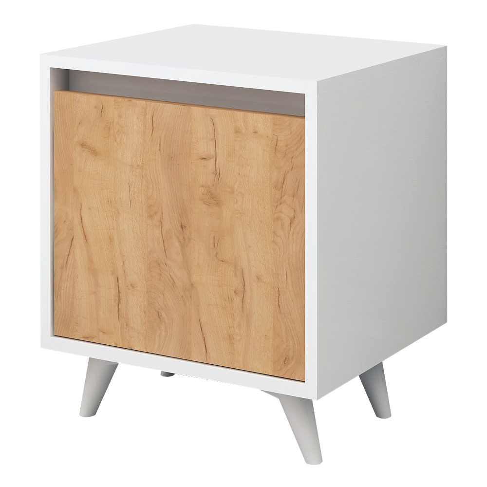 Szafka nocna Porren biały/dąb - zdjęcie 1