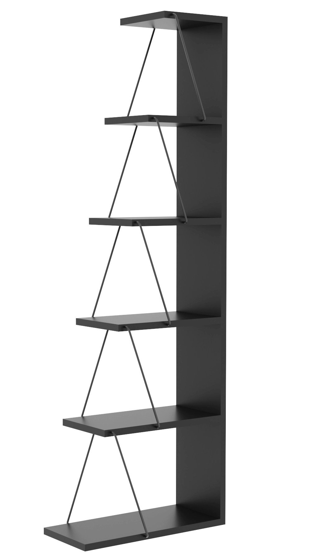 Regał narożny Suhail 150 cm antracyt - zdjęcie 1