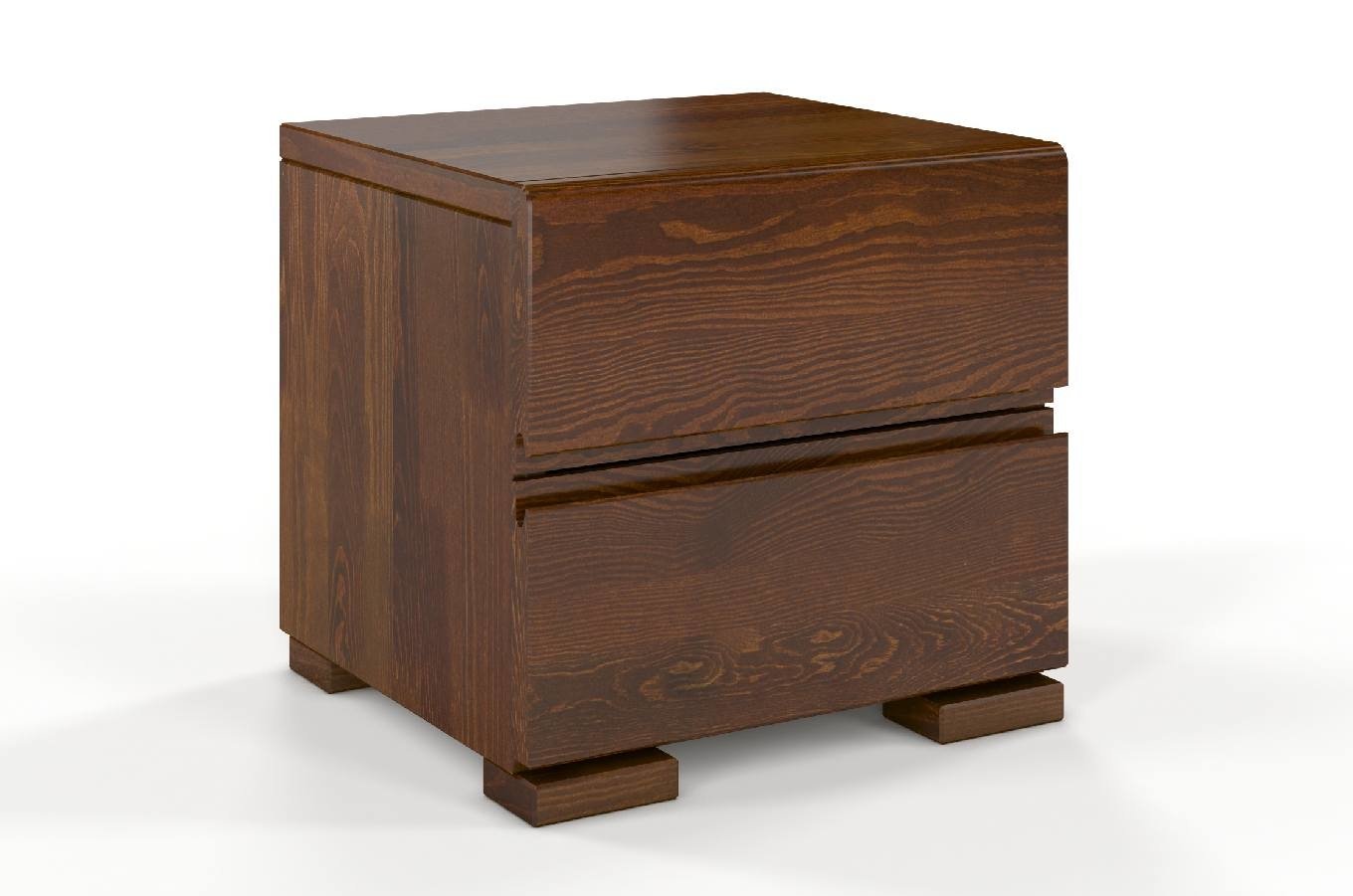 Szafka nocna Loke z drewna sosnowego Orzech - zdjęcie 1