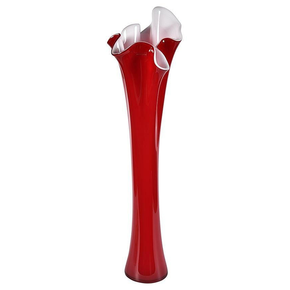 Wazon szklany Primten czerwony wysokość 70 cm - zdjęcie 1