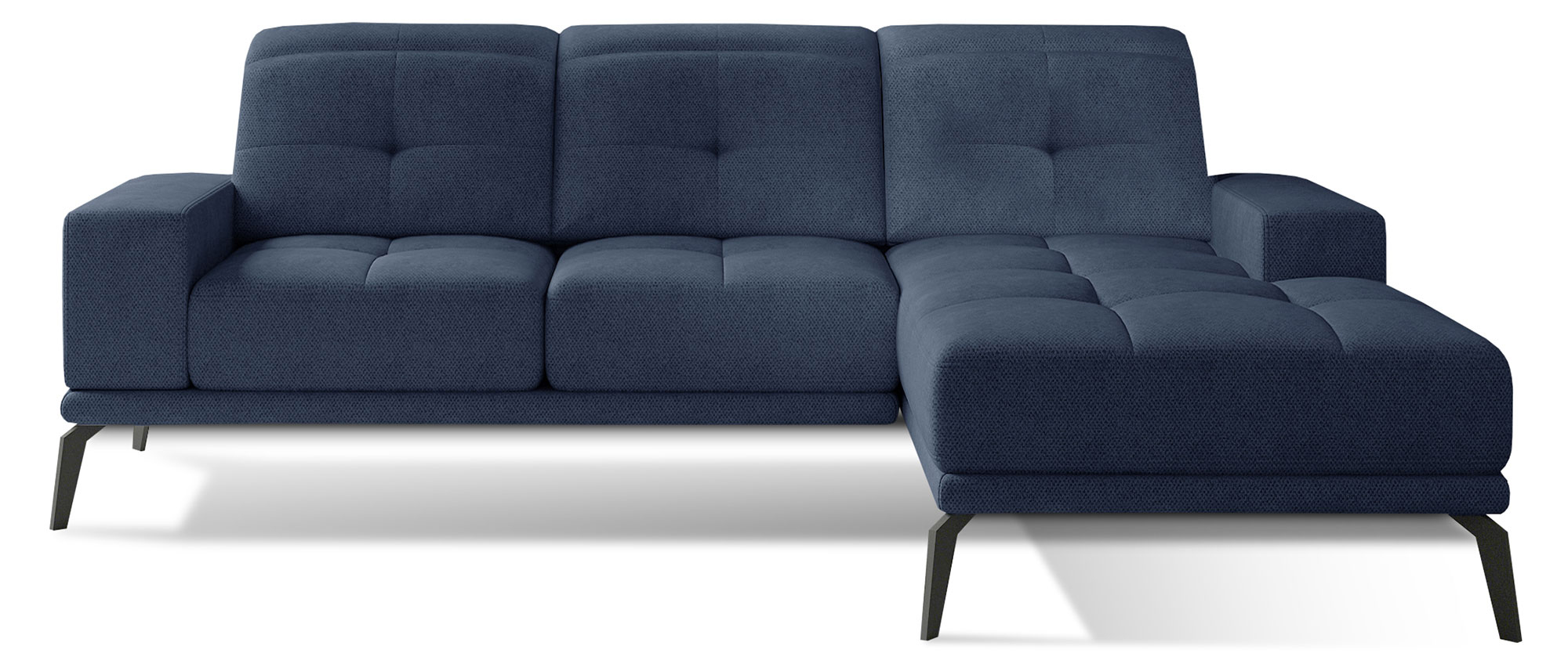 Narożnik Alisario L-kształtny granatowy welur prawostronny - zdjęcie 1