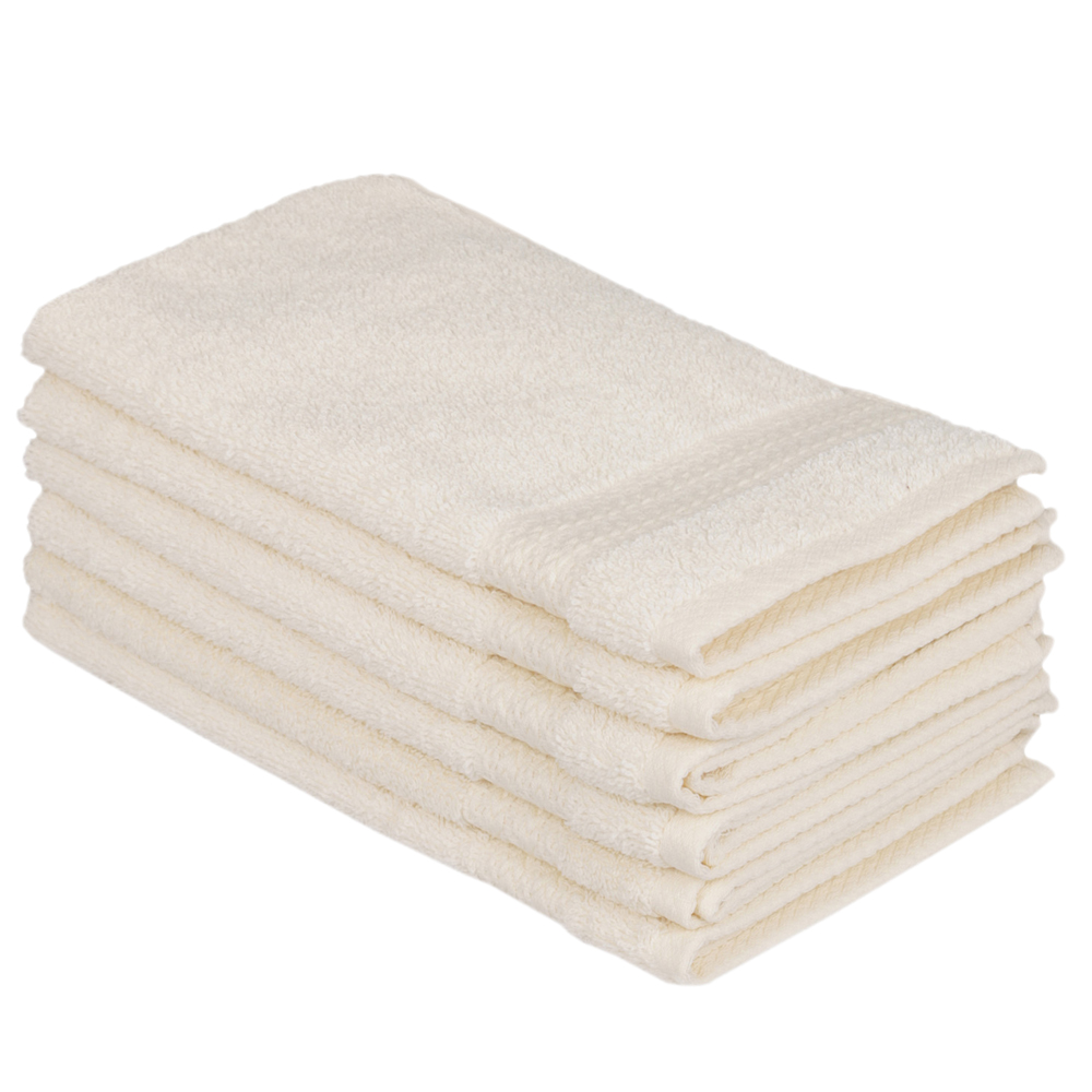 Zestaw sześciu ręczników Bainrow 30/50 cm kremowy - zdjęcie 1