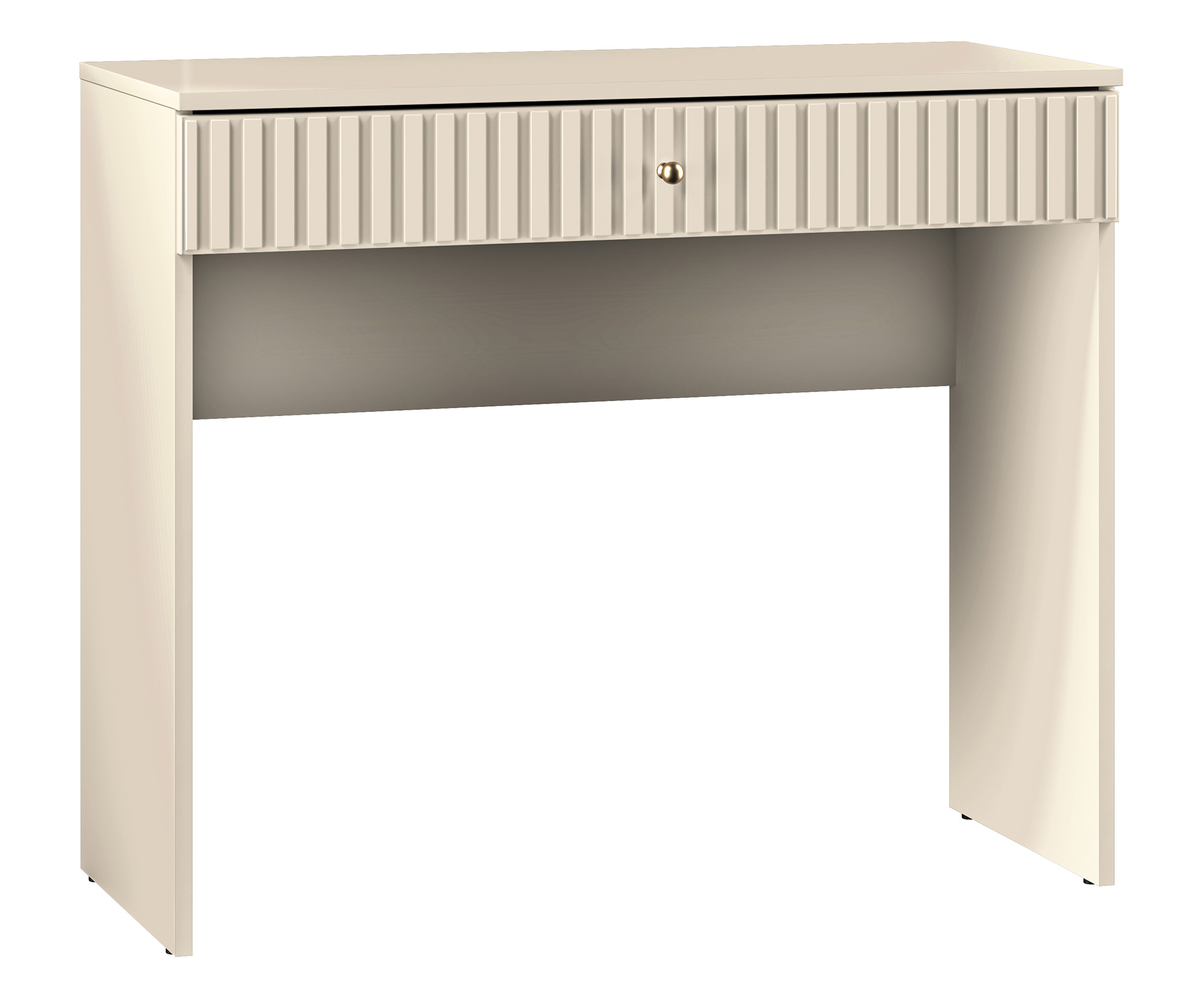 Toaletka Caletto z szufladą 92 cm ozdobne lamele beżowa - zdjęcie 1