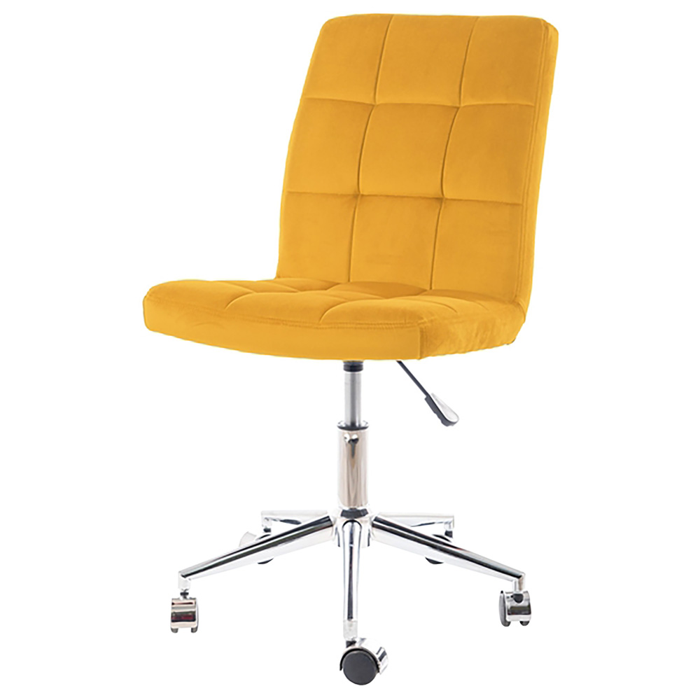 Fotel biurowy Leonero obrotowy miodowy velvet - zdjęcie 1