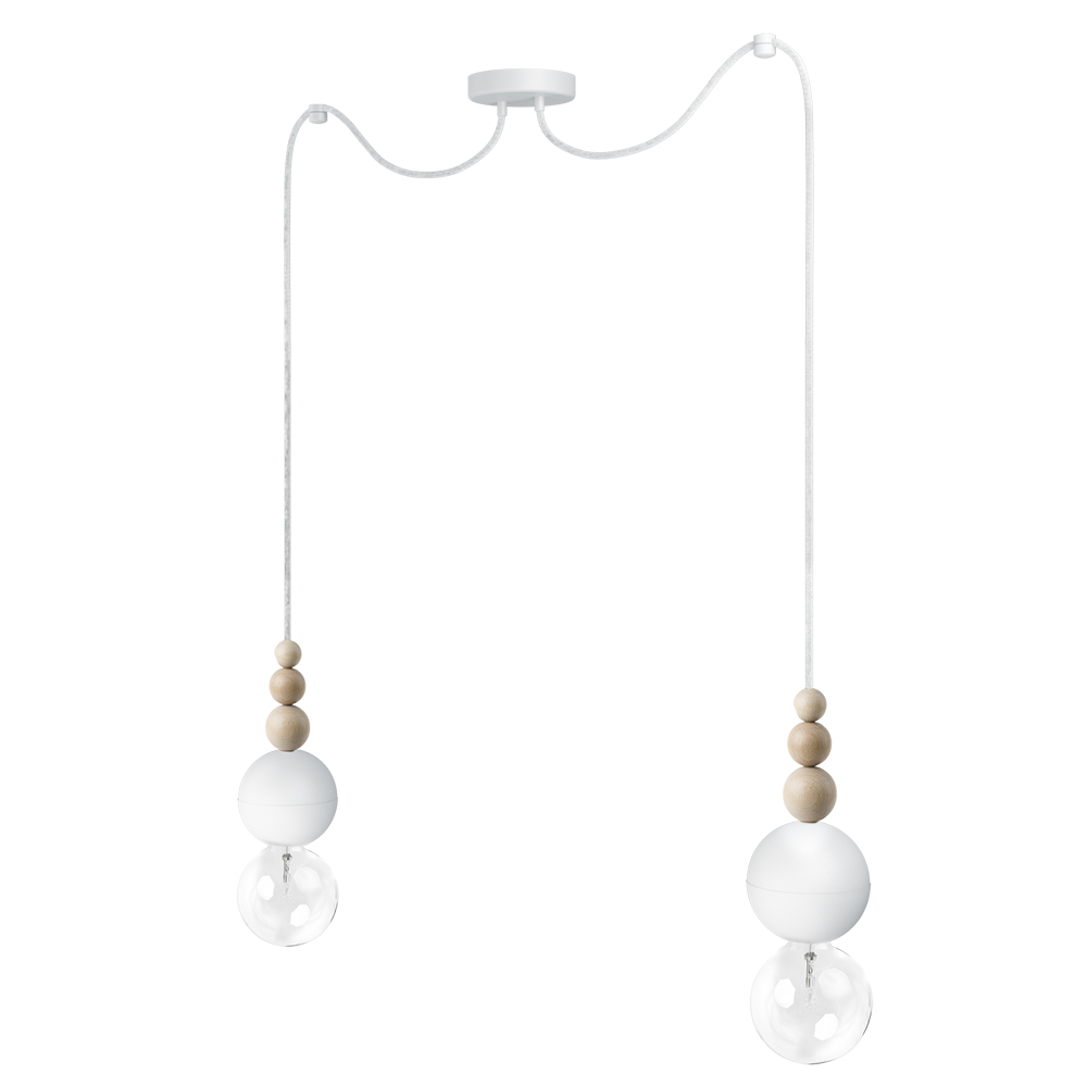 Lampa wisząca Bolet 2 biała strukturalna B09 biała perła - zdjęcie 1