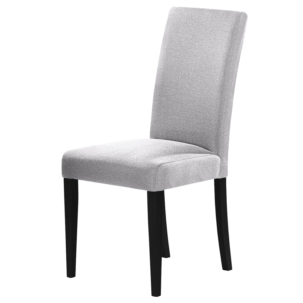 Krzesło tapicerowane Aterin szare w tkaninie hydrofobowej na czarnej podstawie