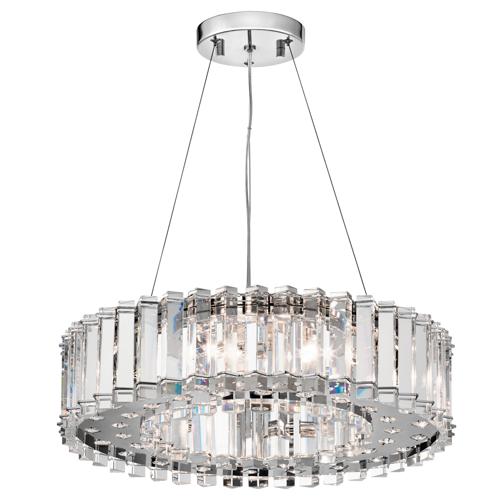 Żyrandol Skier z kryształu średnica 52,7 cm chrom - zdjęcie 1