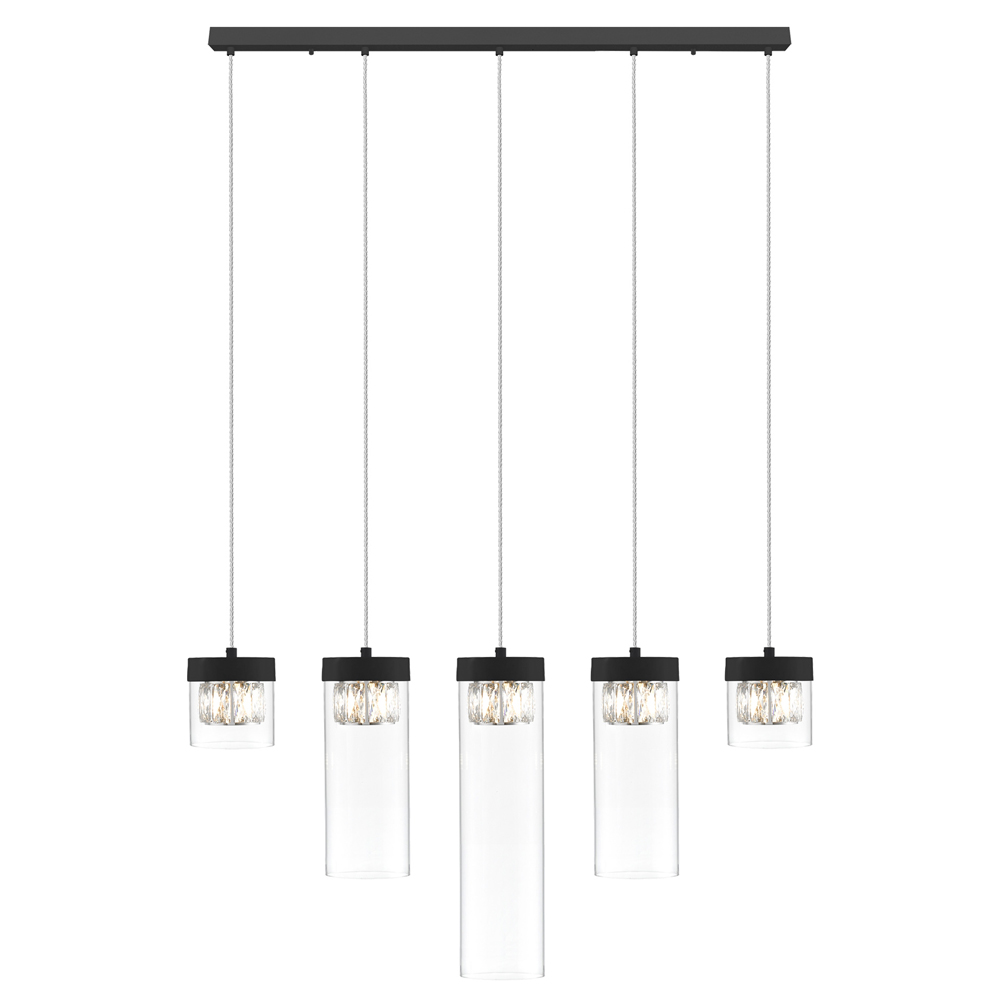 Lampa wisząca Isauras x5 czarna - zdjęcie 1