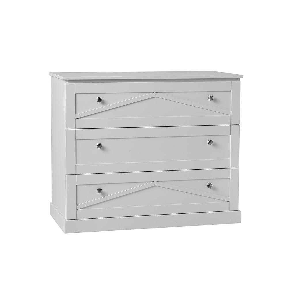 Komoda z trzema szufladami Meiny w klasycznym stylu biała - zdjęcie 1