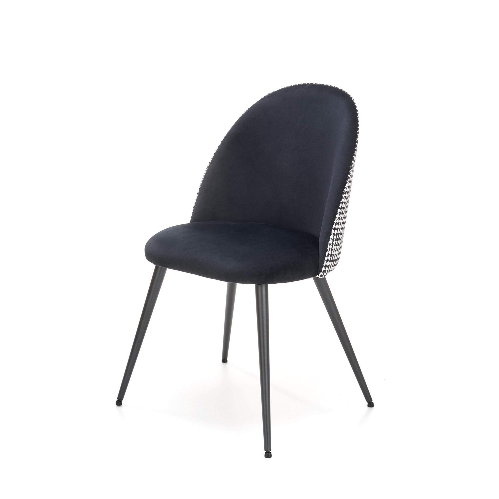 Krzesło tapicerowane Colachel czarno-białe - zdjęcie 1