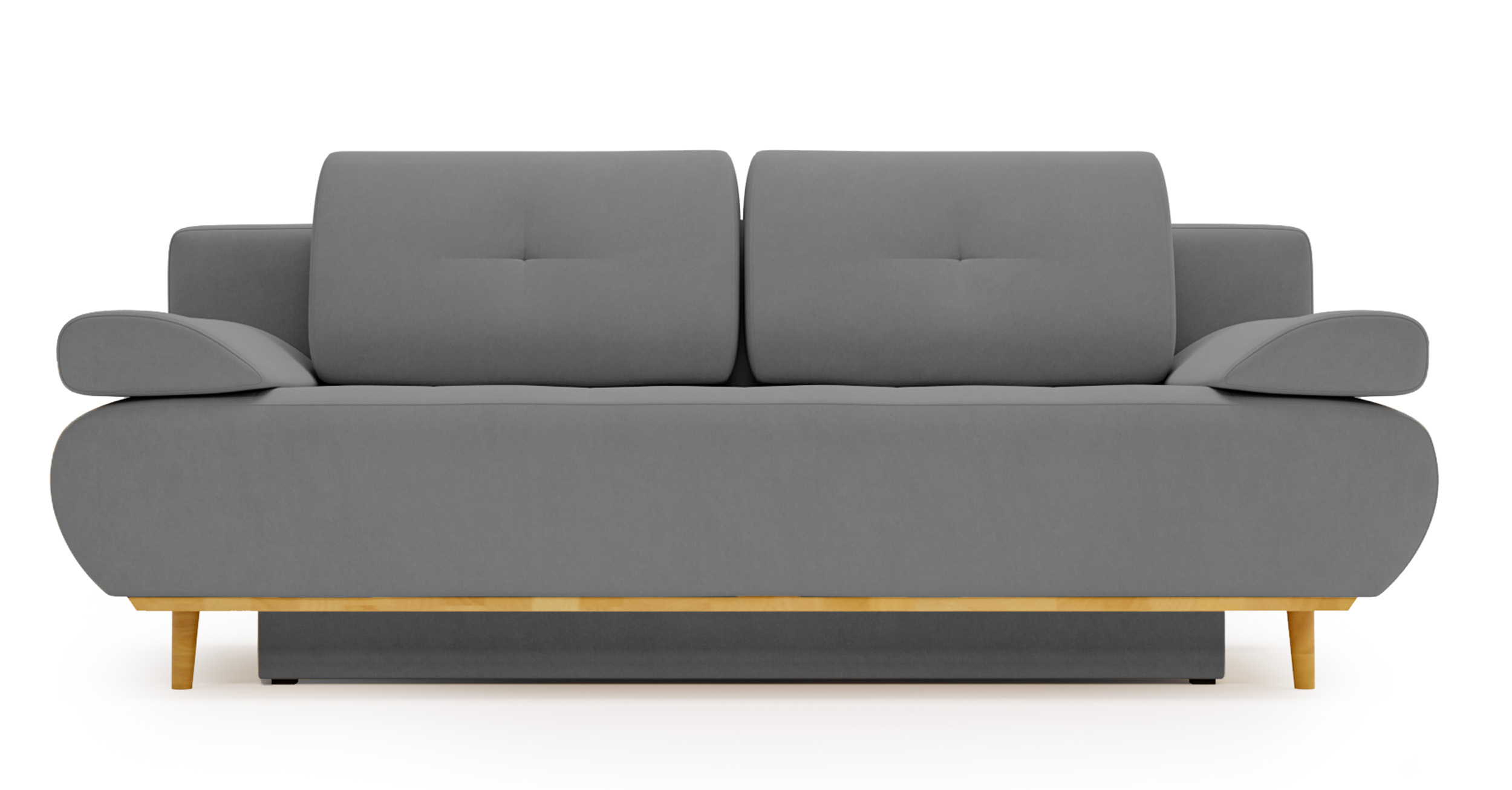 Kanapa rozkładana trzyosobowa Marene z pojemnikiem szara hydrofobowa - zdjęcie 1