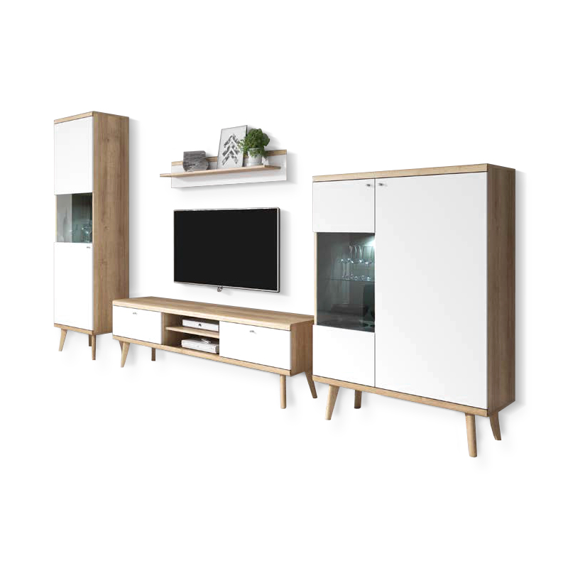 Meblościanka Scandi z witrynami - zdjęcie 1