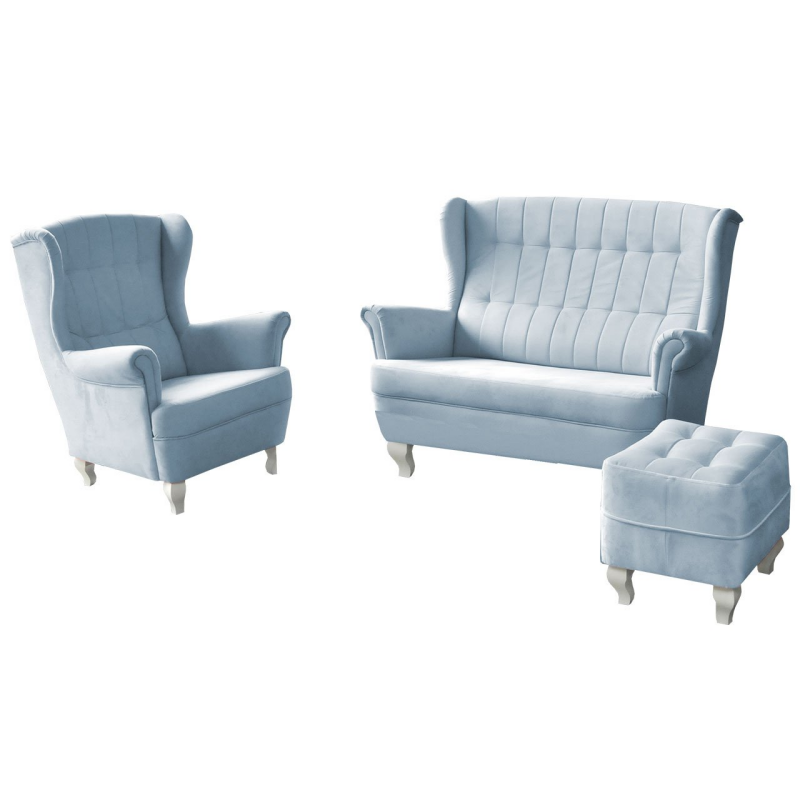 Komplet wypoczynkowy Alesso sofa i fotel z podnóżkiem - zdjęcie 1