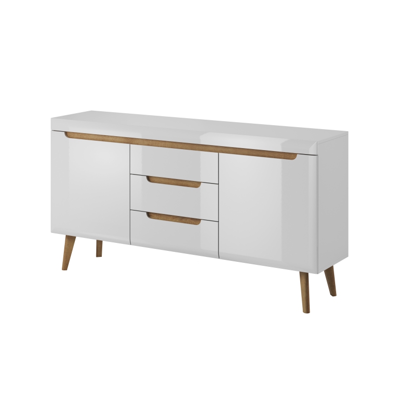 Komoda dwudrzwiowa z trzema szufladami Livinella biała - zdjęcie 1