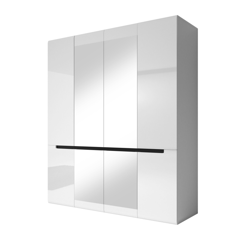 Szafa Kanopus czterodrzwiowa biała 181cm, otwierane drzwi - zdjęcie 1