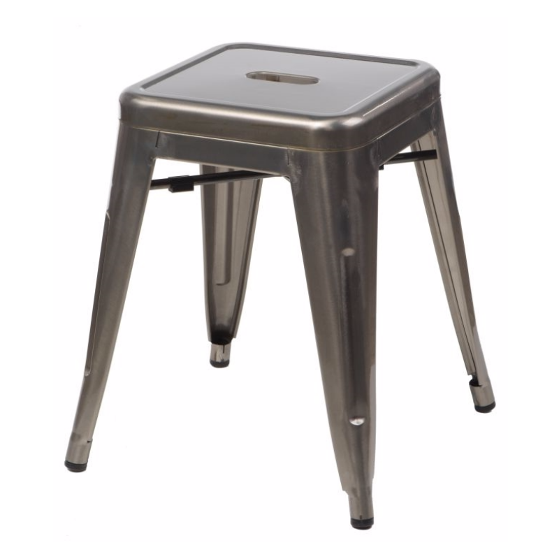 Taboret Tolader w kolorze metalu - zdjęcie 1