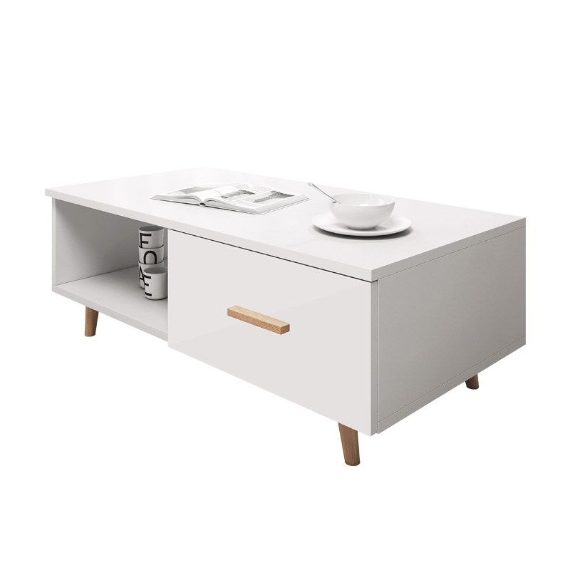 Ława Rivano 110x60 cm biały mat/biały połysk - zdjęcie 1