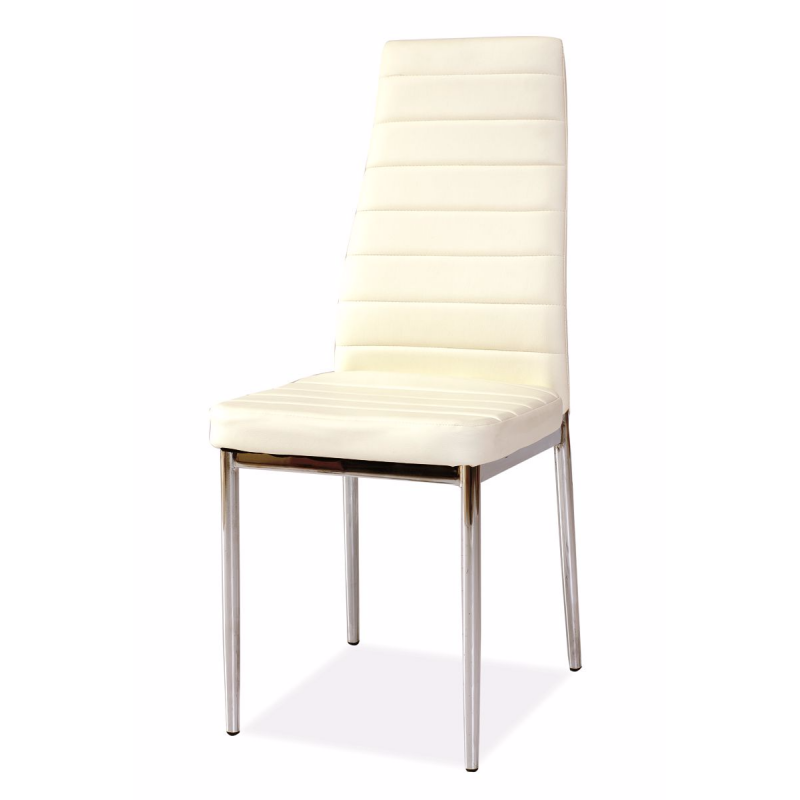 Krzesło tapicerowane Lastad białe na błyszczącej podstawie