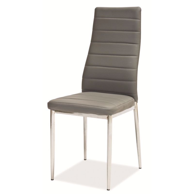 Krzesło tapicerowane Lastad szare na błyszczącej podstawie