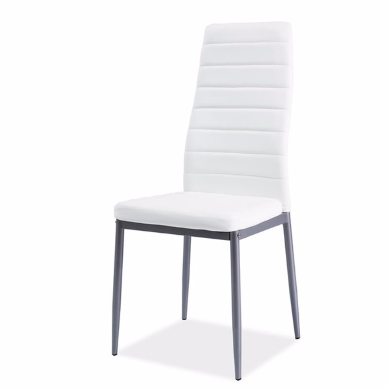 Krzesło tapicerowane Lastad białe na satynowej podstawie
